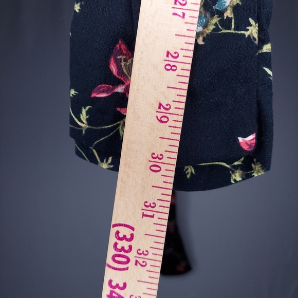 Carol Anderson vtg Dark Floral Pants 8 Elastic Waist Pullon Straight Leg 80s 90s - Picture 5 of 9